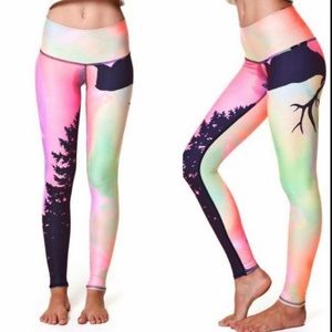 Teeki Northern Lights Hot Yoga Pant Leggings Pink